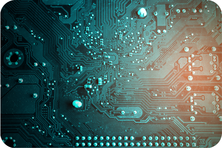 電子基板のクローズアップ写真